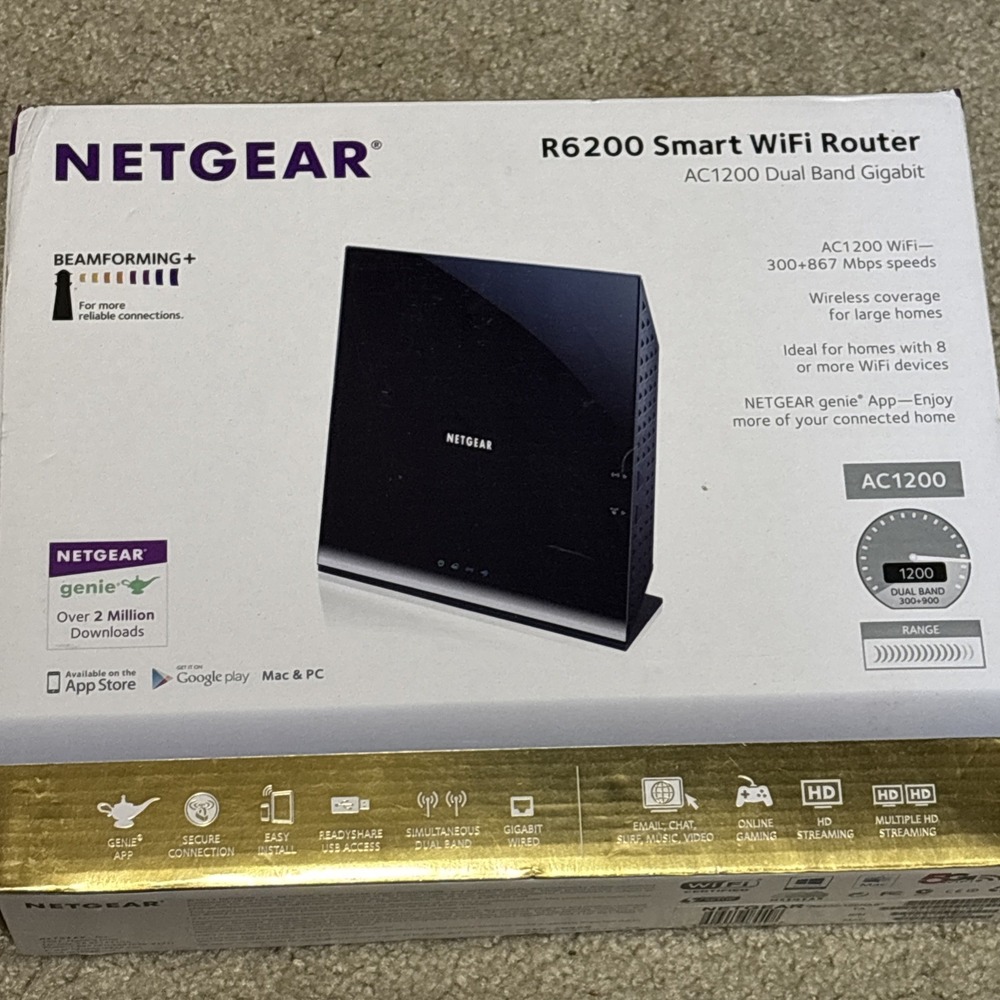 NETGEAR R6200 Smart WIFI Router AC1200 Dual Band GIGABIT 1200 Mbps